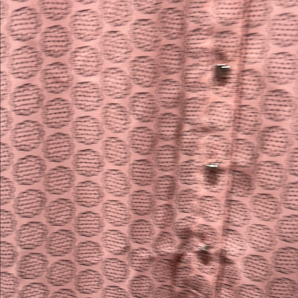 Cece Pink Patterned Button-Up Blouse Size Xl Guc - image 5
